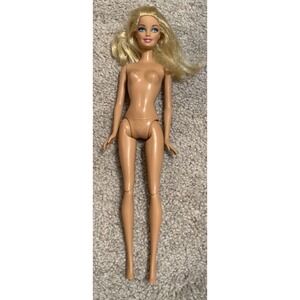 Barbie Long Blonde Hair Blue Eyes Flexible Knees NUDE 2009 Mattel 12"